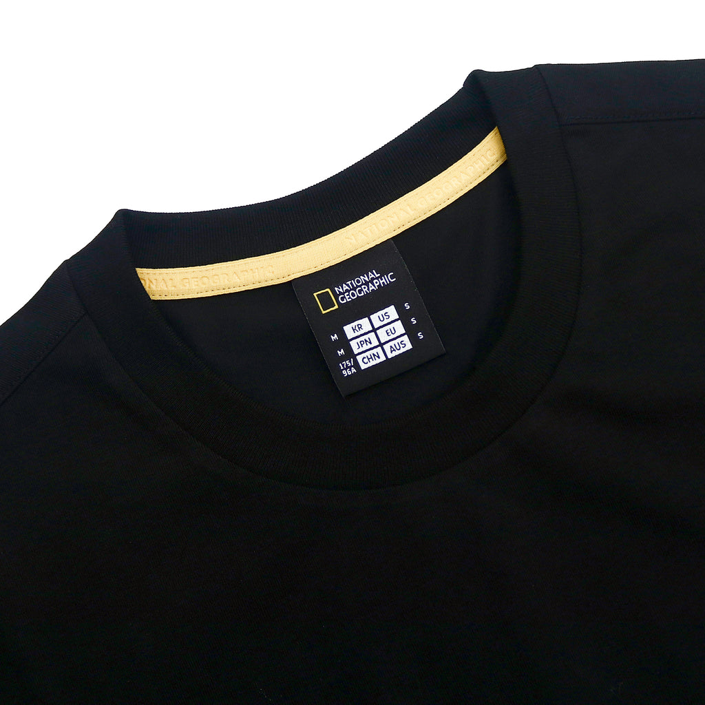 Unisex Round Neck T-shirt with Logo Patch on Sleeve