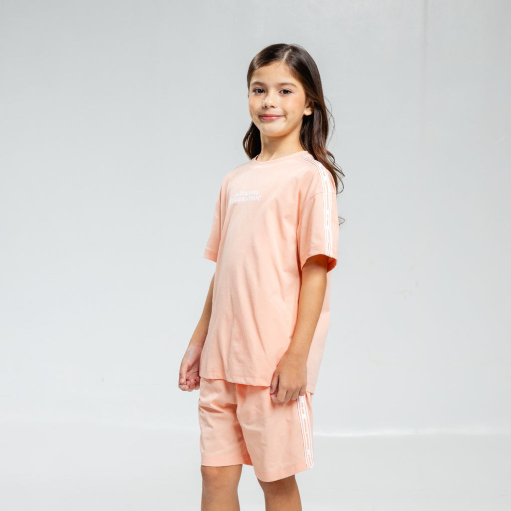 Kids T-Shirt & Shorts Set- Coral