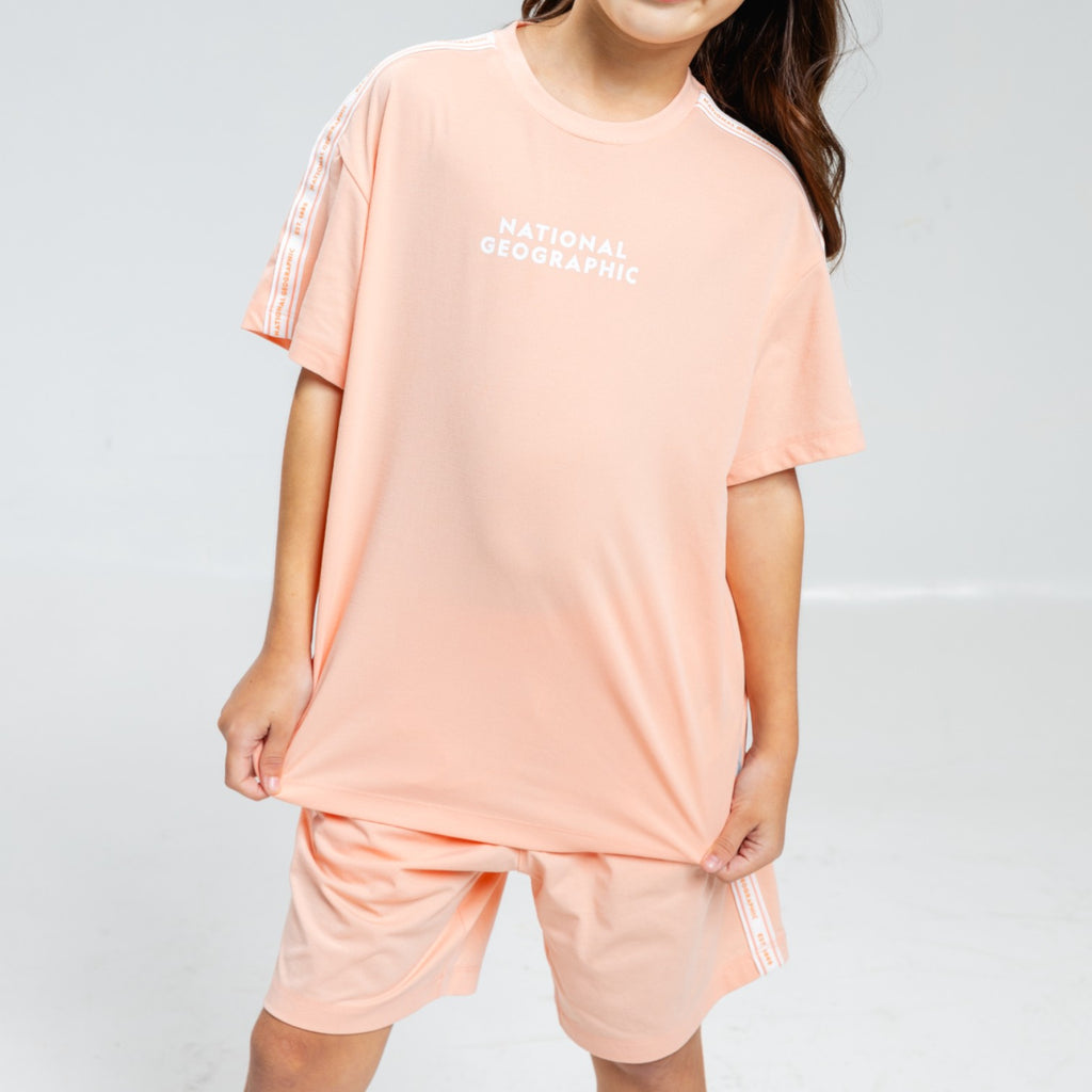 Kids T-Shirt & Shorts Set- Coral