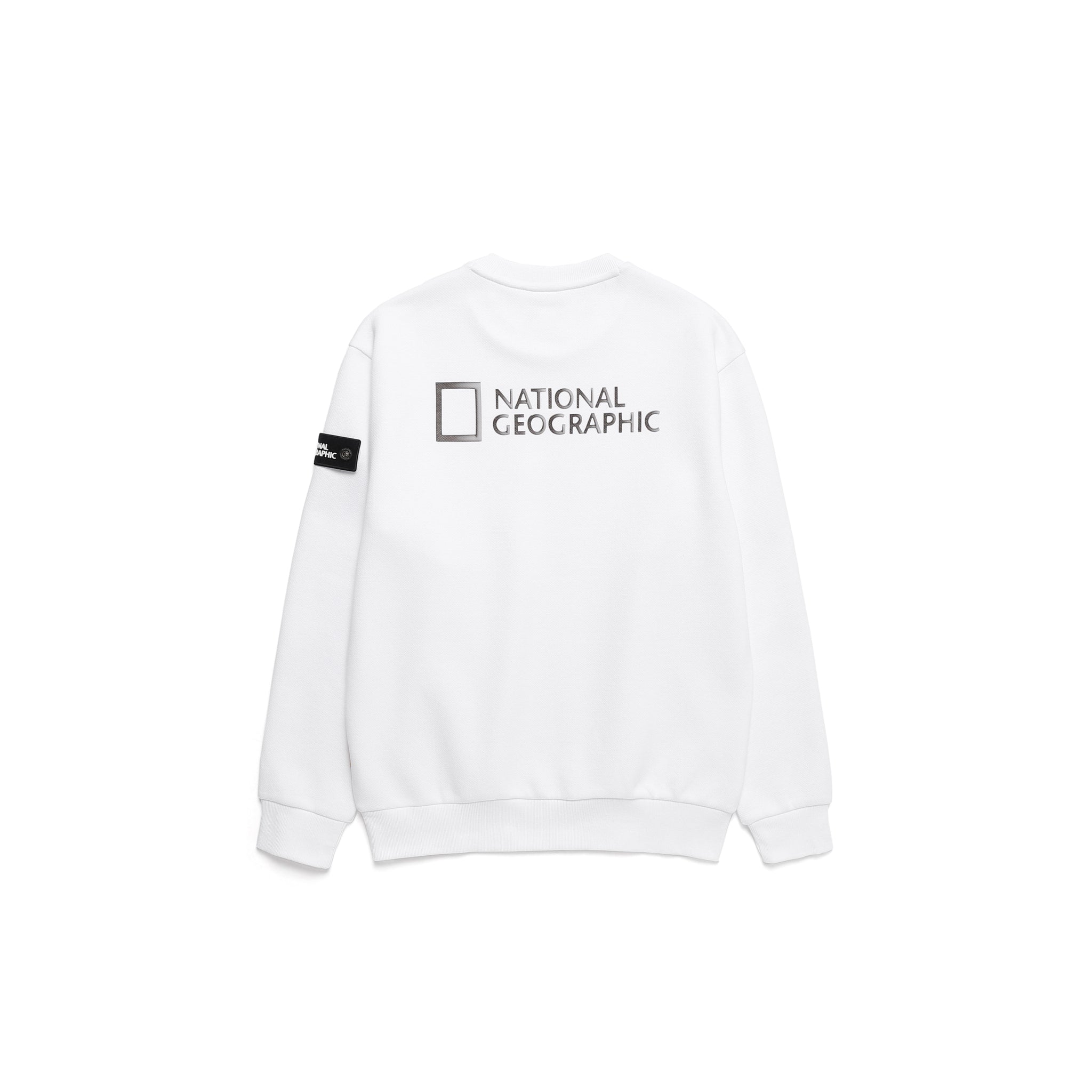 UNISEX LEUCOS BACK SIDE LOGO GRAPHIC SWEATSHIRT- WHITE
