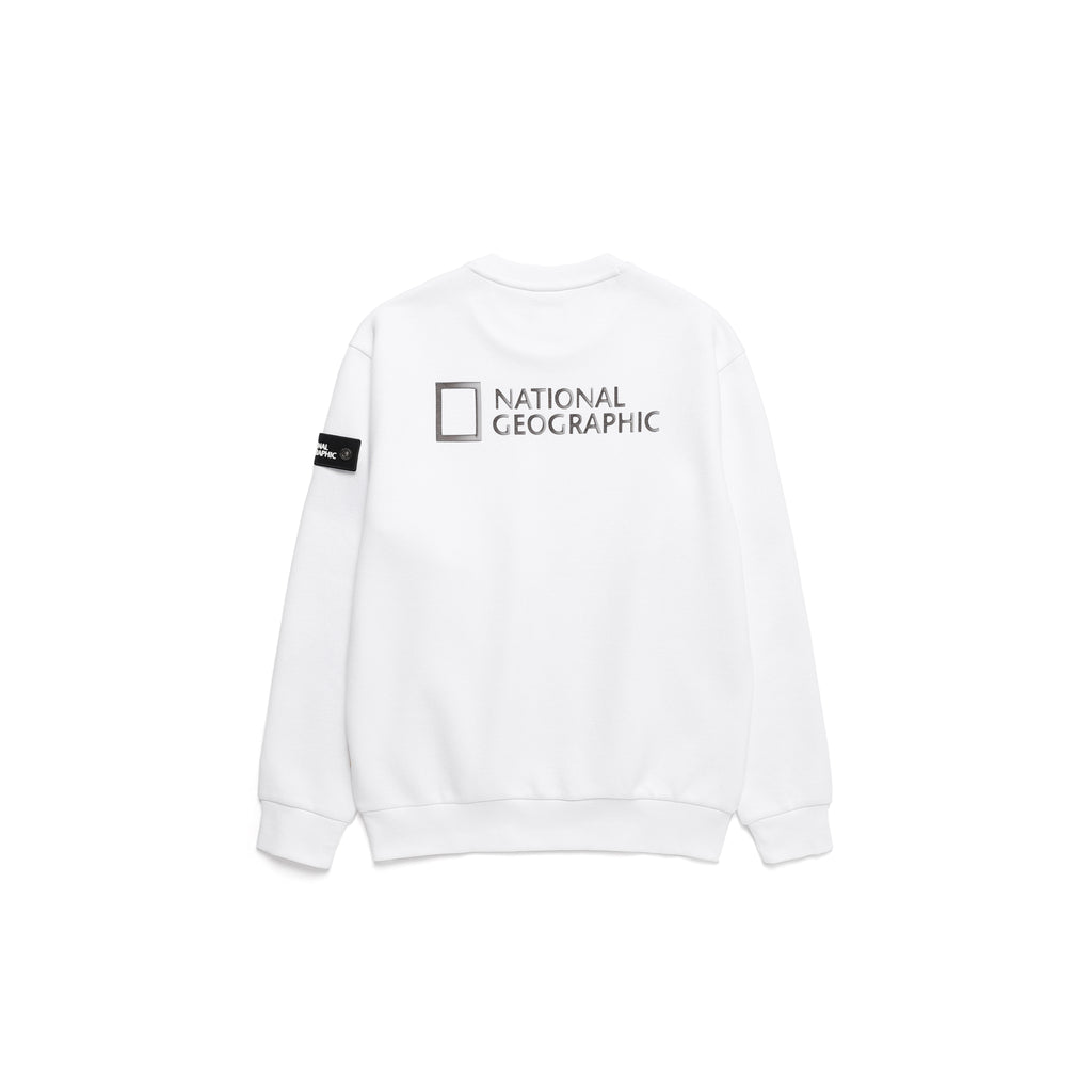 Unisex Leucos Back Side Logo Graphic Sweatshirt- White