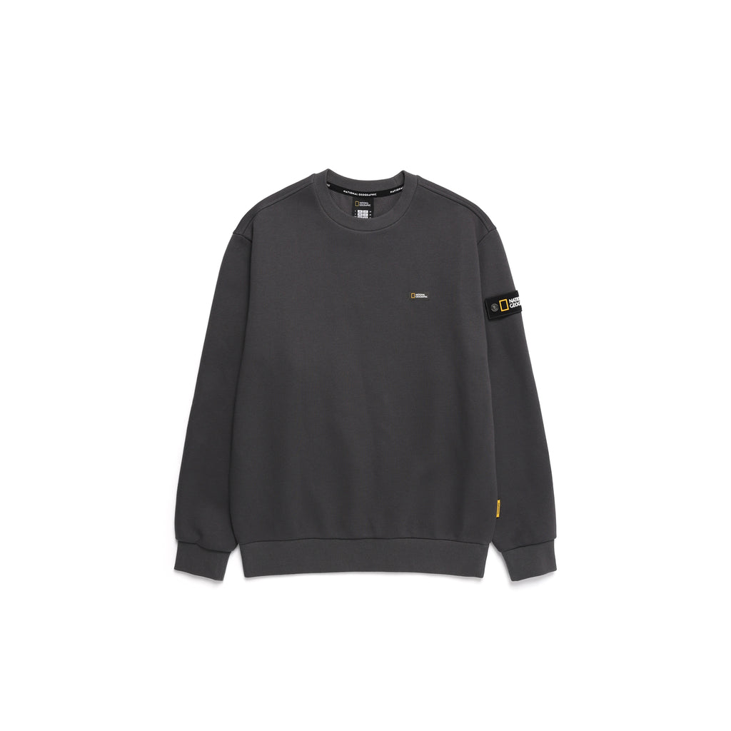 Unisex Leucos Back Side Logo Graphic Sweatshirt- D/Grey