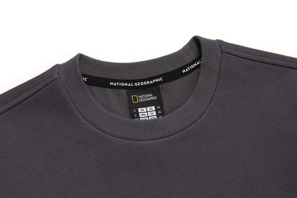 Unisex Leucos Back Side Logo Graphic Sweatshirt- D/Grey