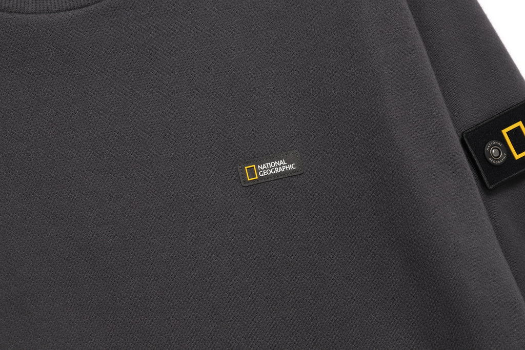 Unisex Leucos Back Side Logo Graphic Sweatshirt- D/Grey