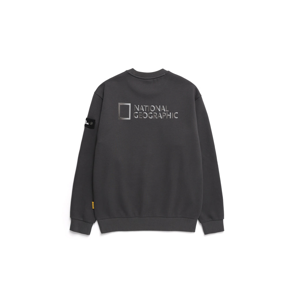 Unisex Leucos Back Side Logo Graphic Sweatshirt- D/Grey