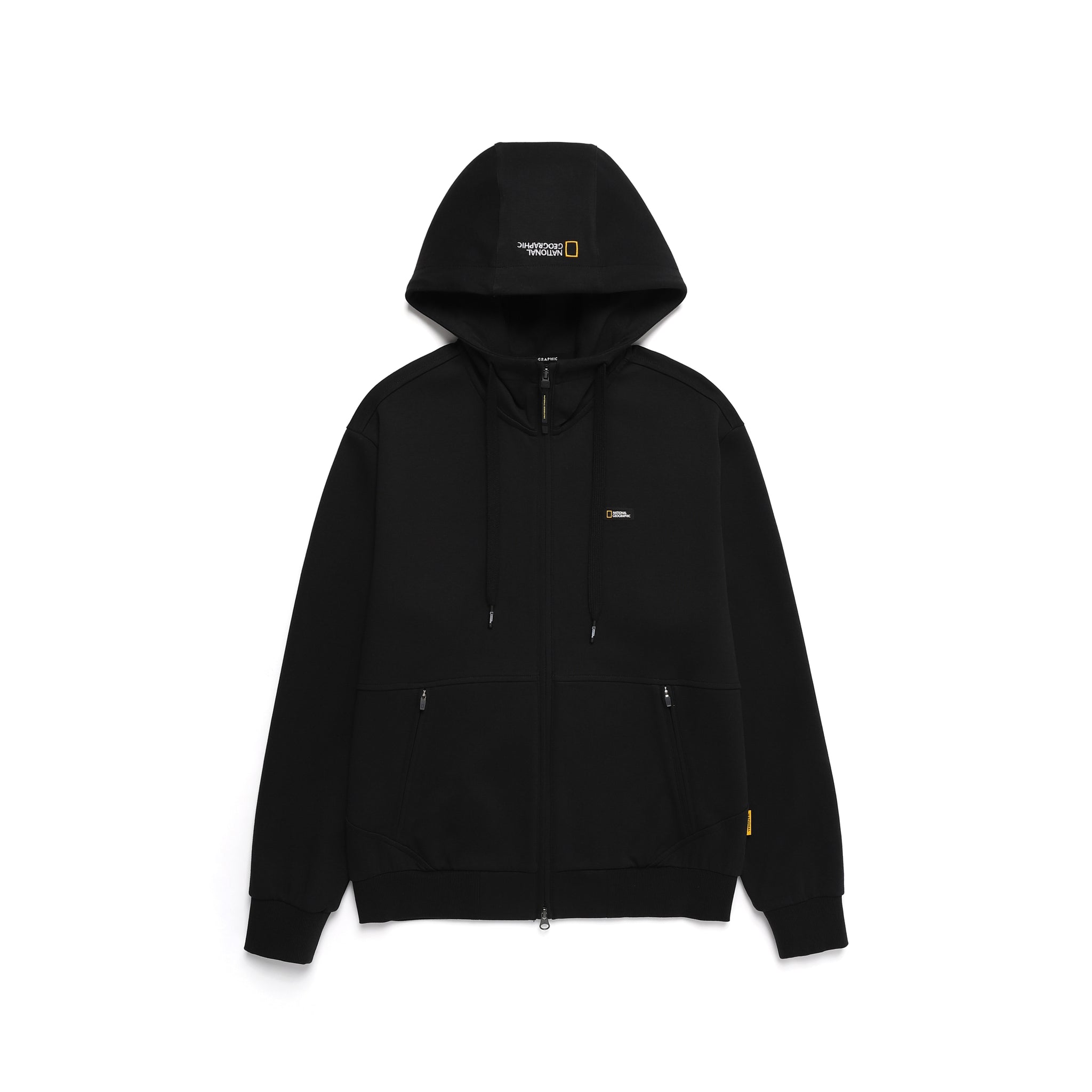 UNISEX PINTAIL ZIP-UP HOODIE- CARBON BLACK