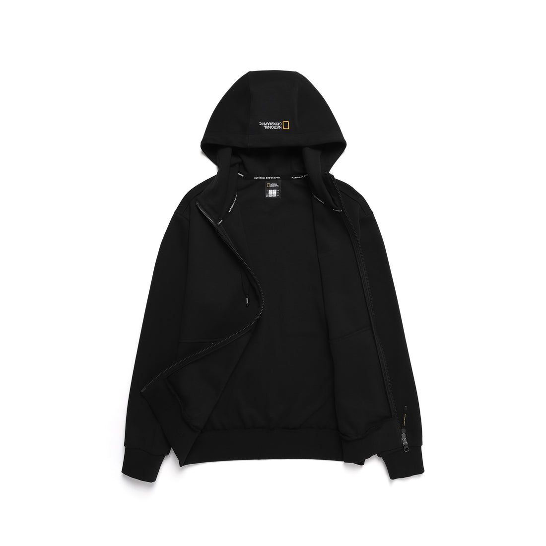 UNISEX PINTAIL ZIP-UP HOODIE- CARBON BLACK