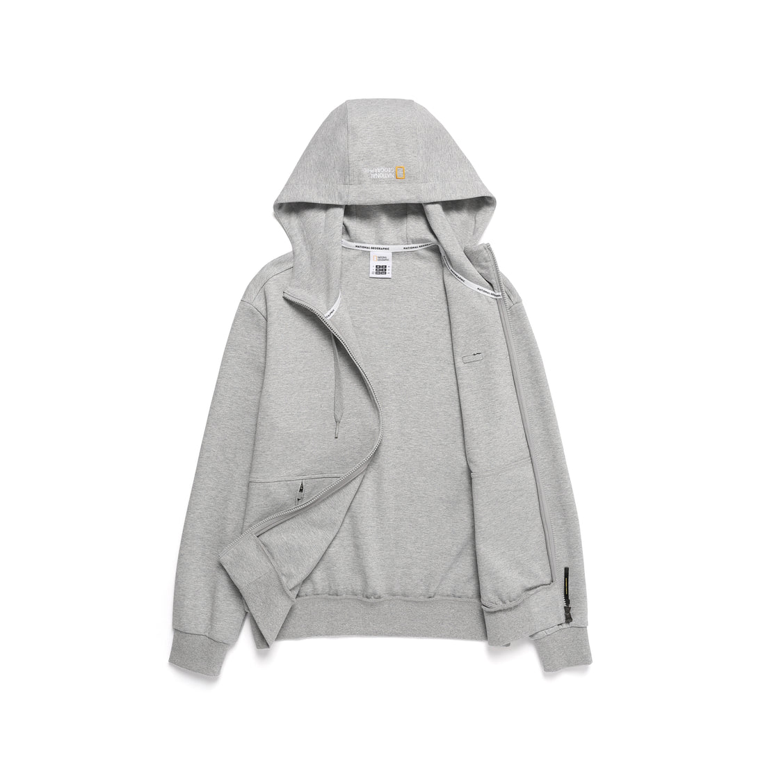 UNISEX PINTAIL ZIP-UP HOODIE- M/GREY