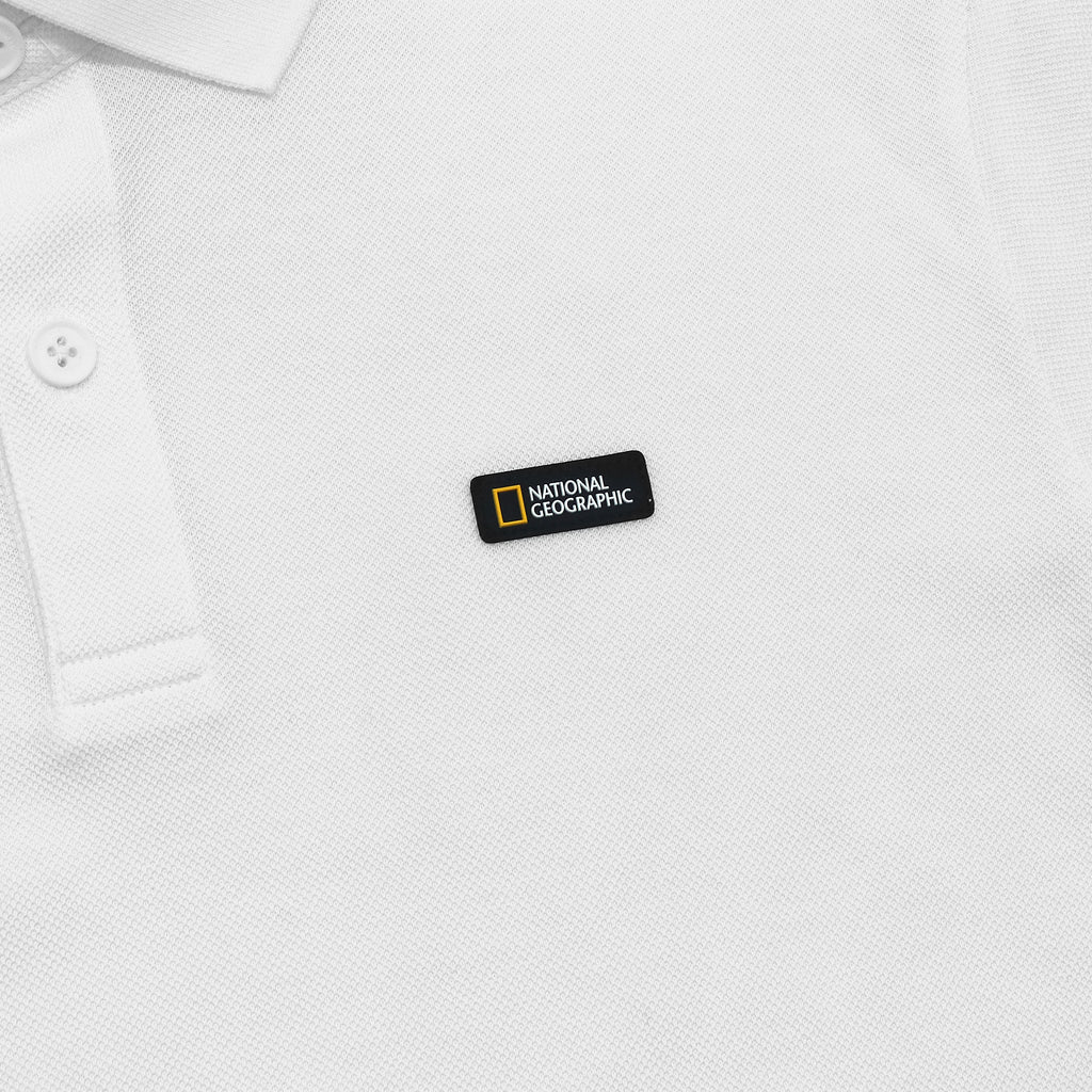 Unisex Pique Poloshirt W/ Small Logo- White