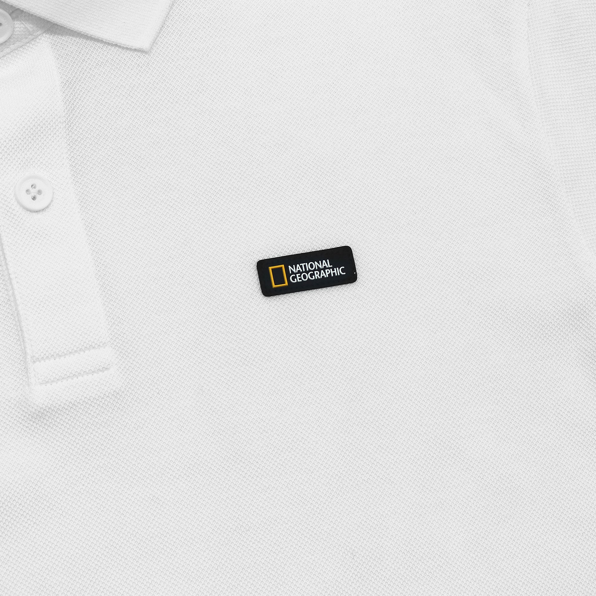 Unisex Pique Poloshirt W/ Small Logo- White