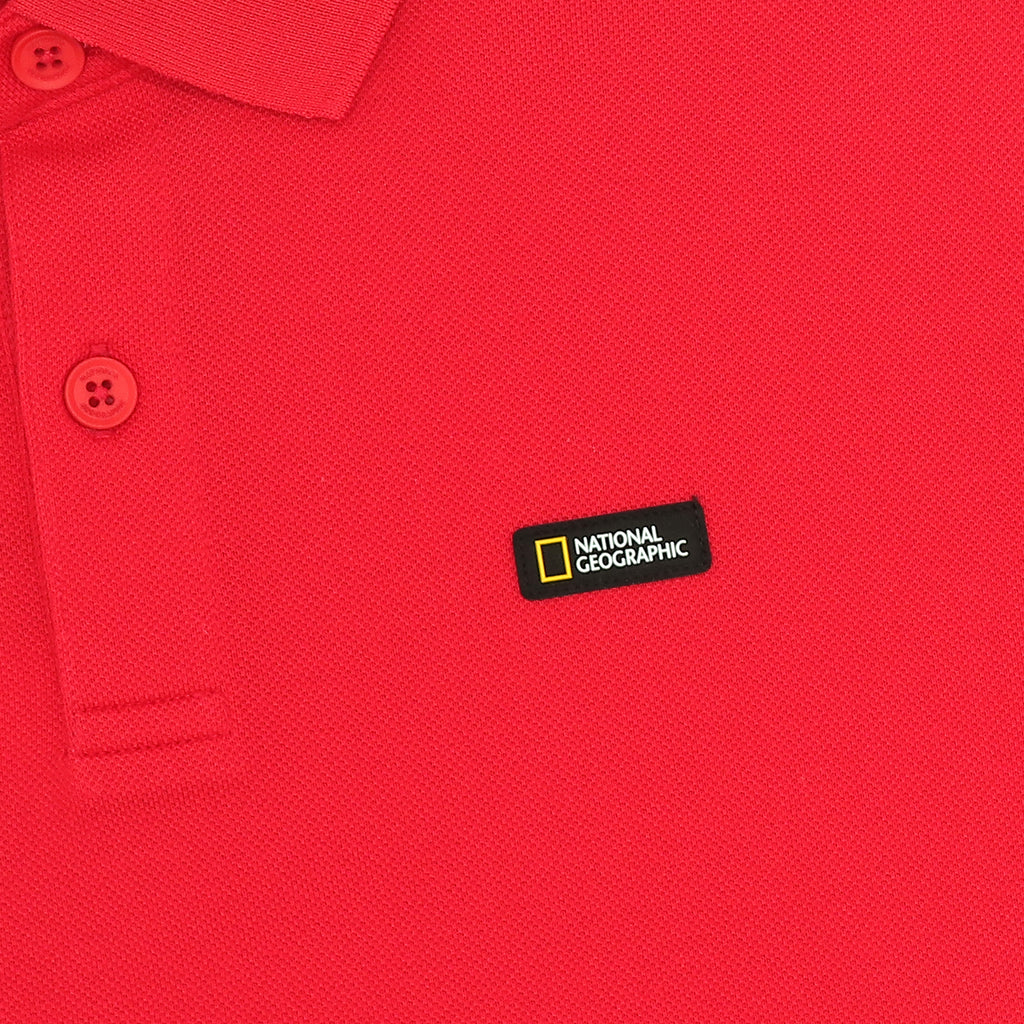 Unisex Pique Poloshirt W/ Small Logo- Aurora Red