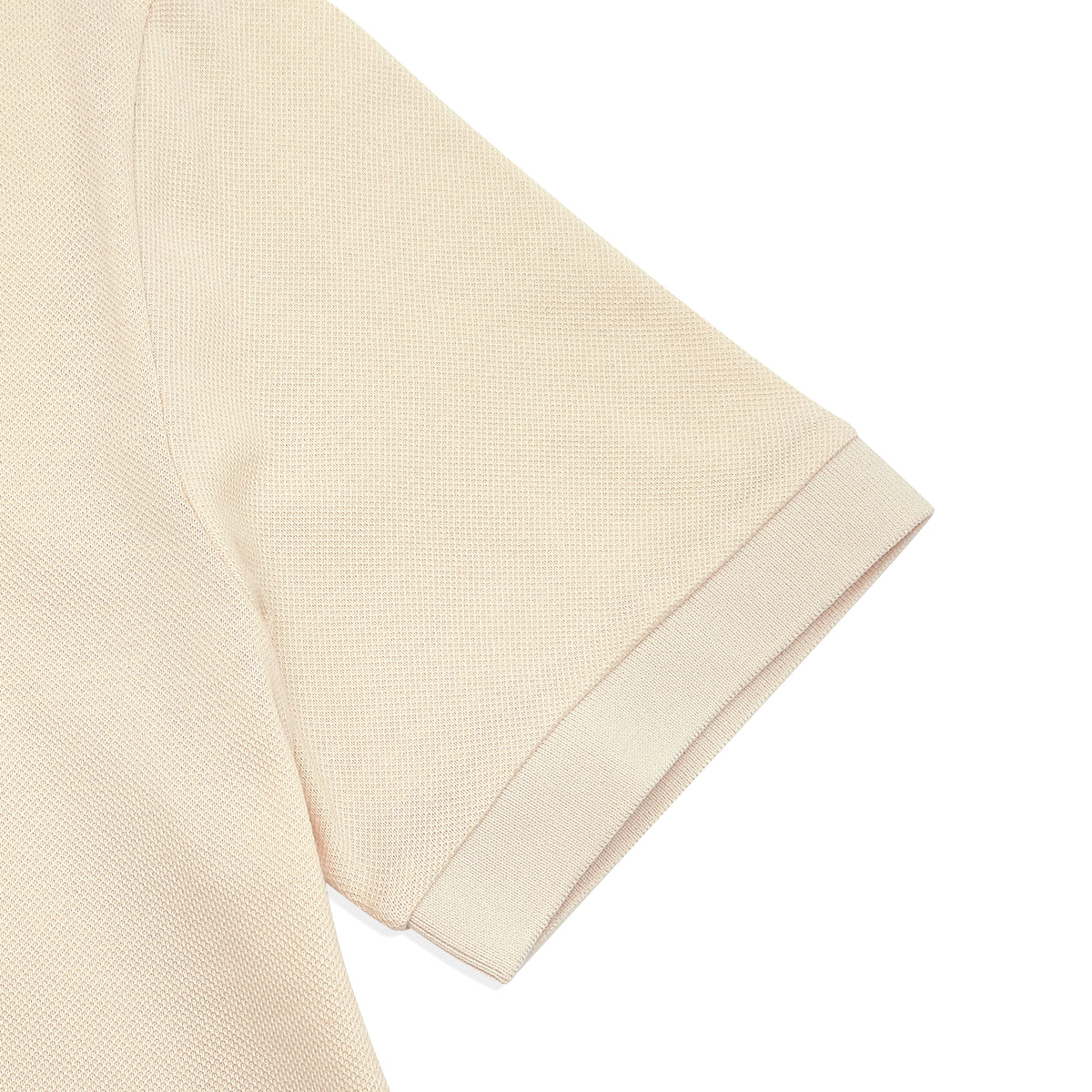 Unisex Pique Poloshirt W/ Small Logo- Crystal Beige