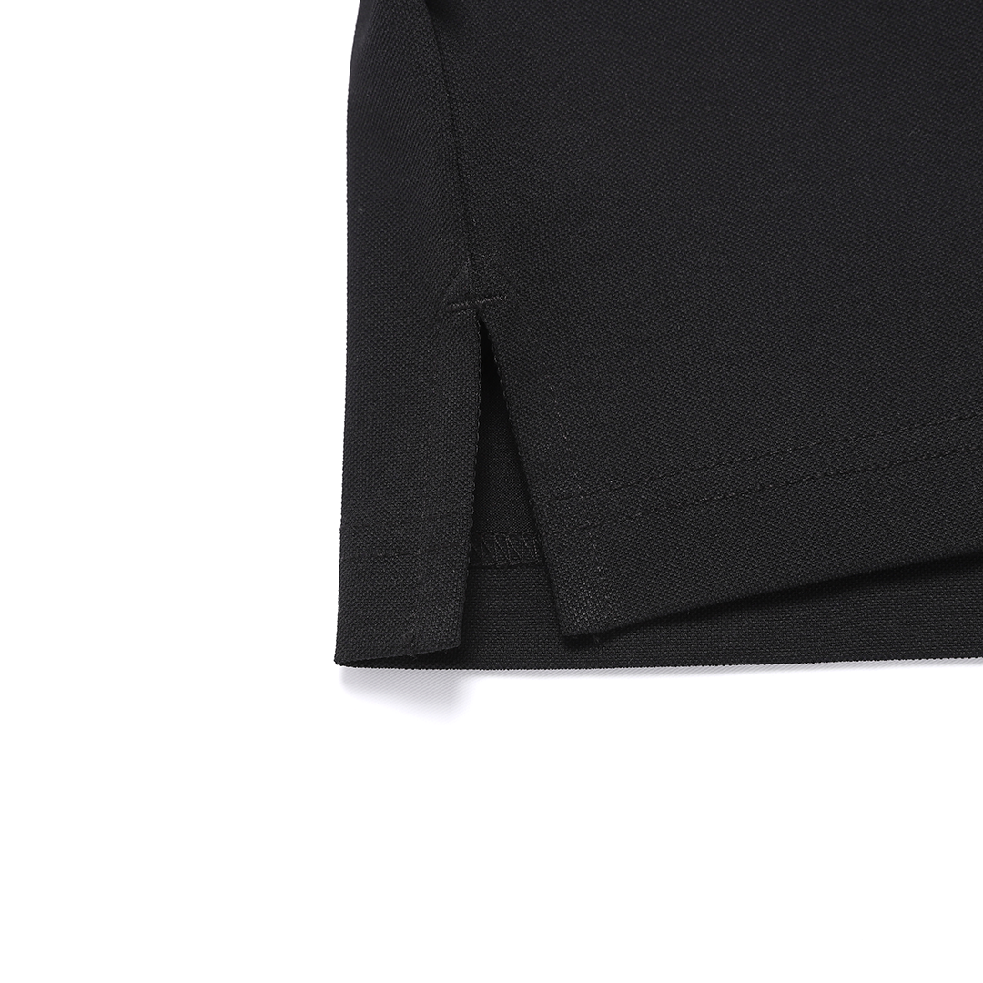 Unisex Caridi Pique Collared T-Shirt - Black