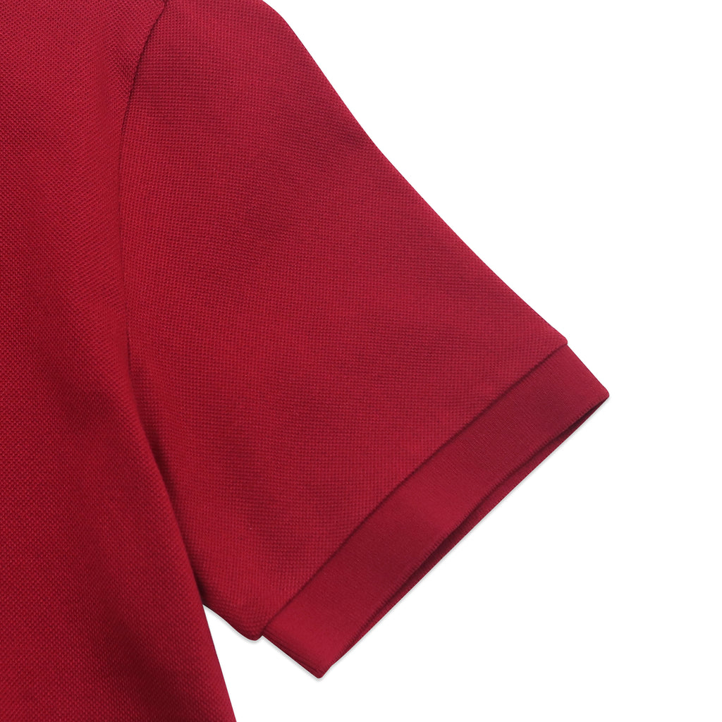 Unisex Pique Poloshirt W/ Small Logo- Burgundy