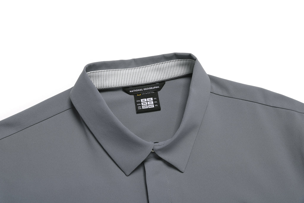 Men'S Urban City Functional Semi-Over Fit Collar T-Shirt- Iron Grey
