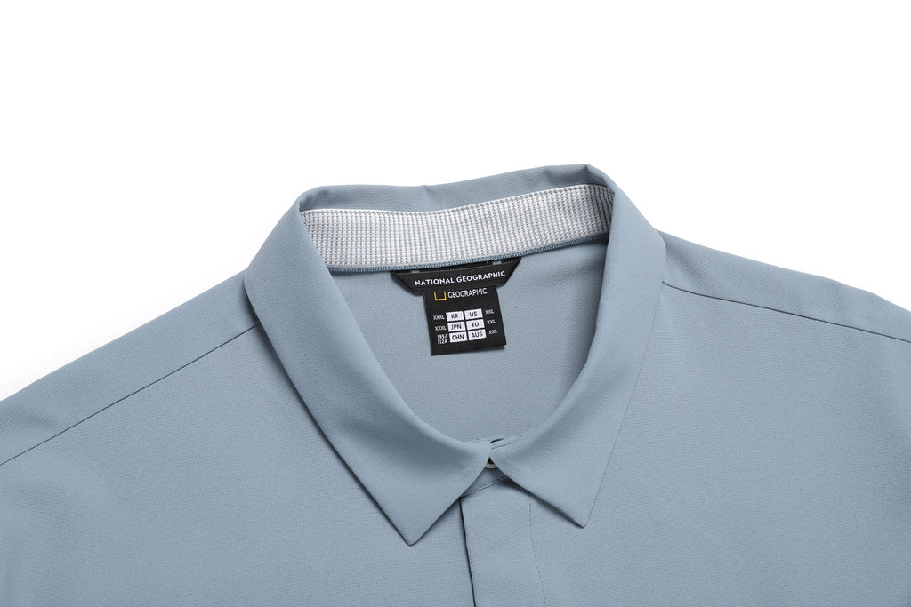 Men'S Urban City Functional Semi-Over Fit Collar T-Shirt- Steel Blue