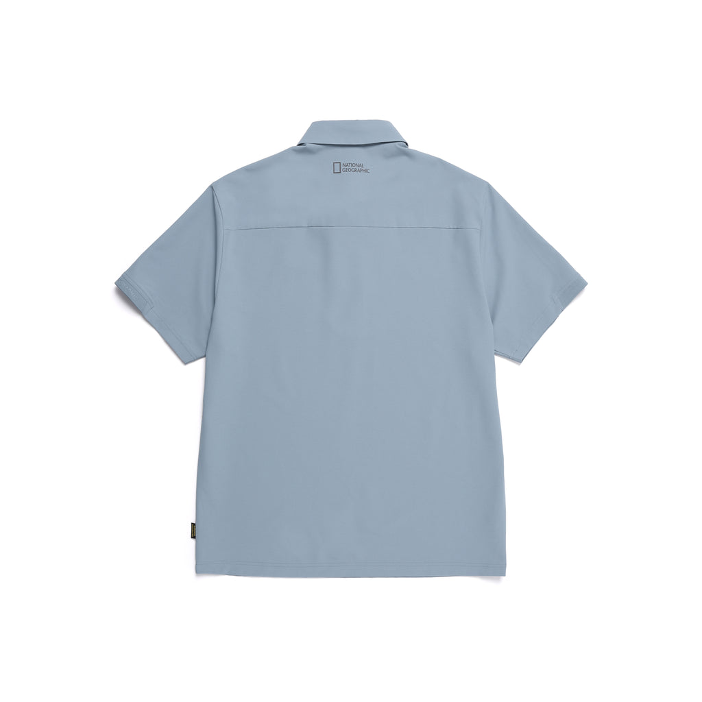 Men'S Urban City Functional Semi-Over Fit Collar T-Shirt- Steel Blue