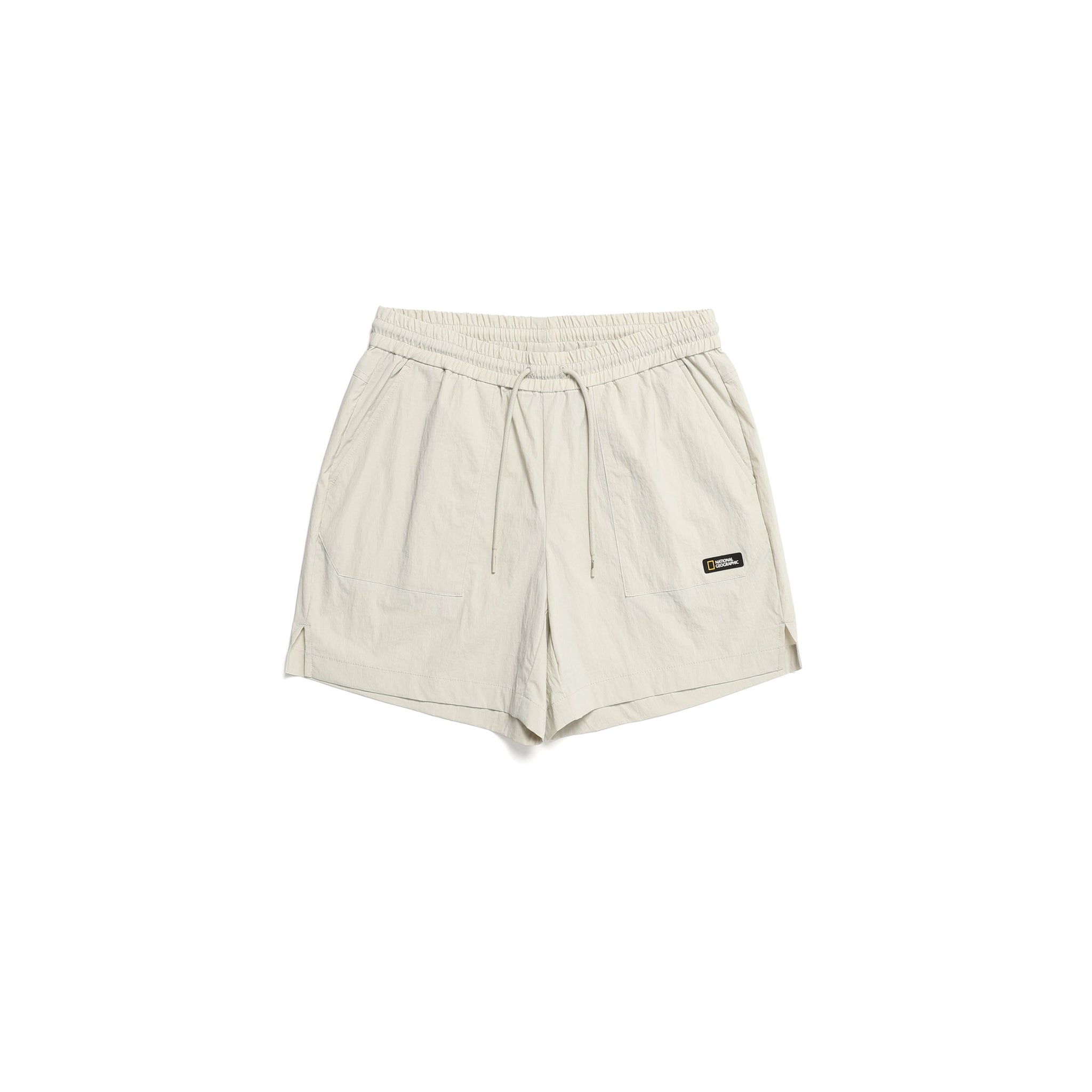 SHORTS W/ LOGO- MOURNING BEIGE