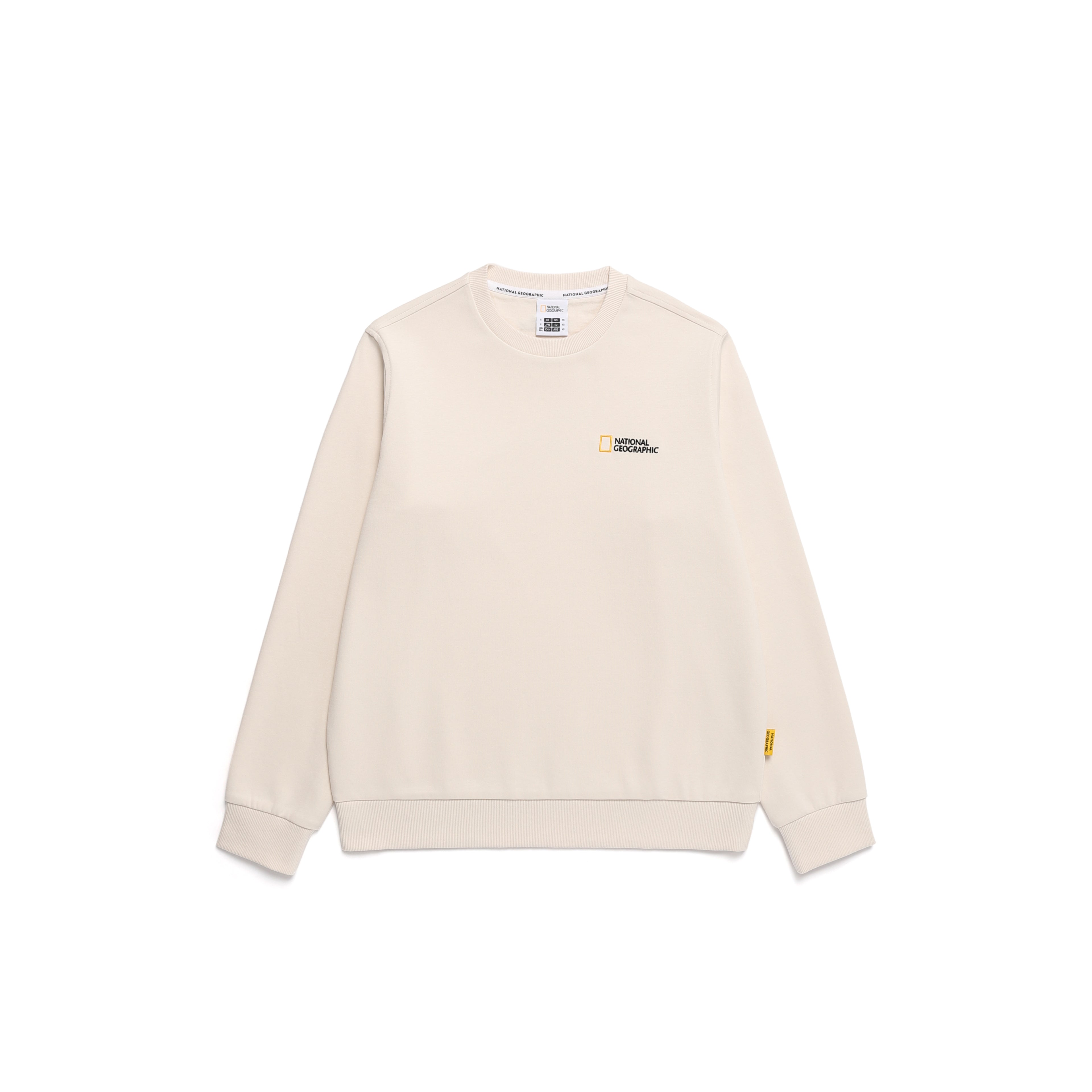 Unisex Folhas Small Logo Sweatshirt- Crystal Beige