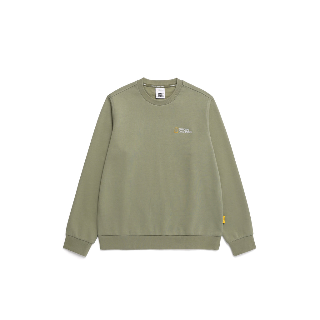 Unisex Folhas Small Logo Sweatshirt- Lichen Khaki
