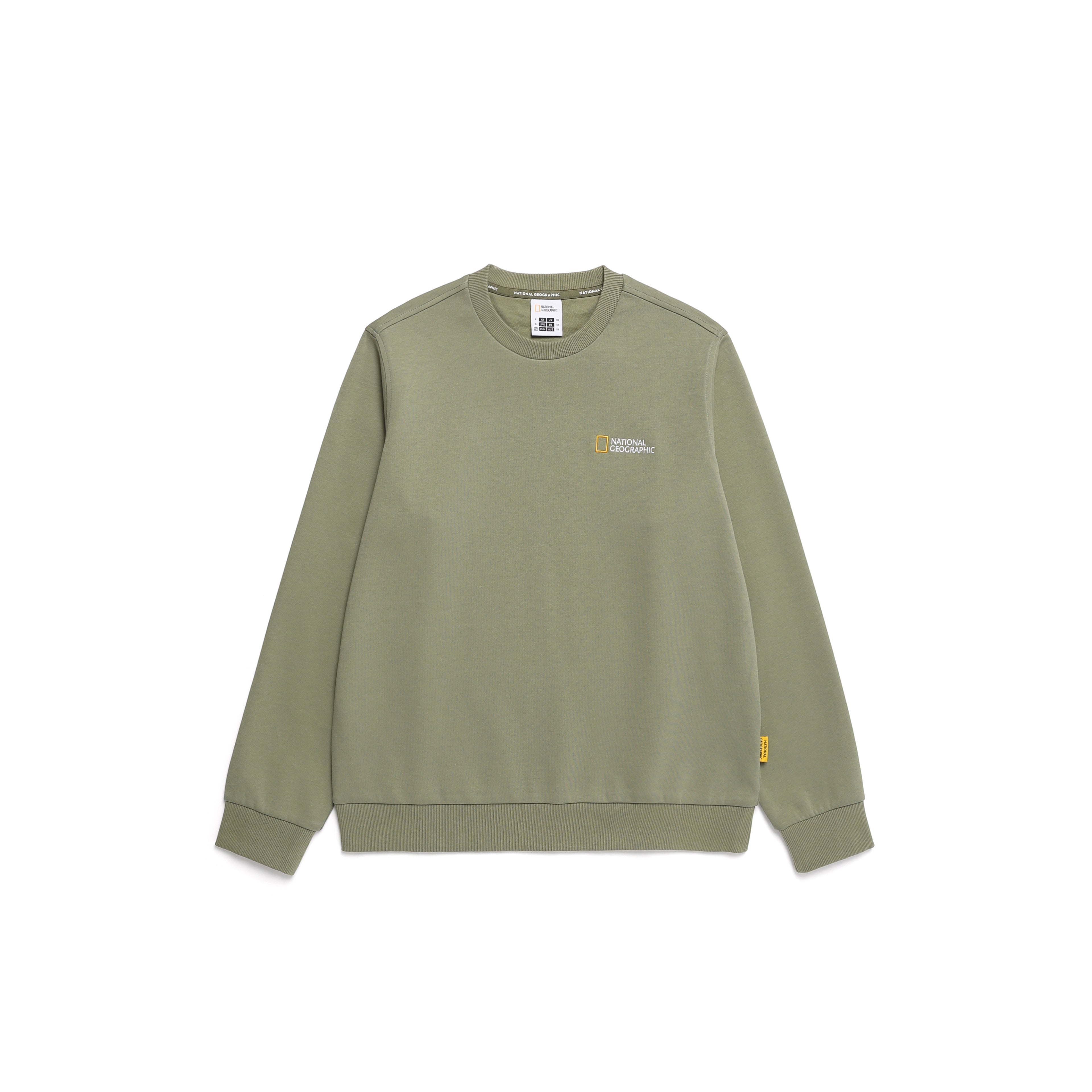 Unisex Folhas Small Logo Sweatshirt- Lichen Khaki