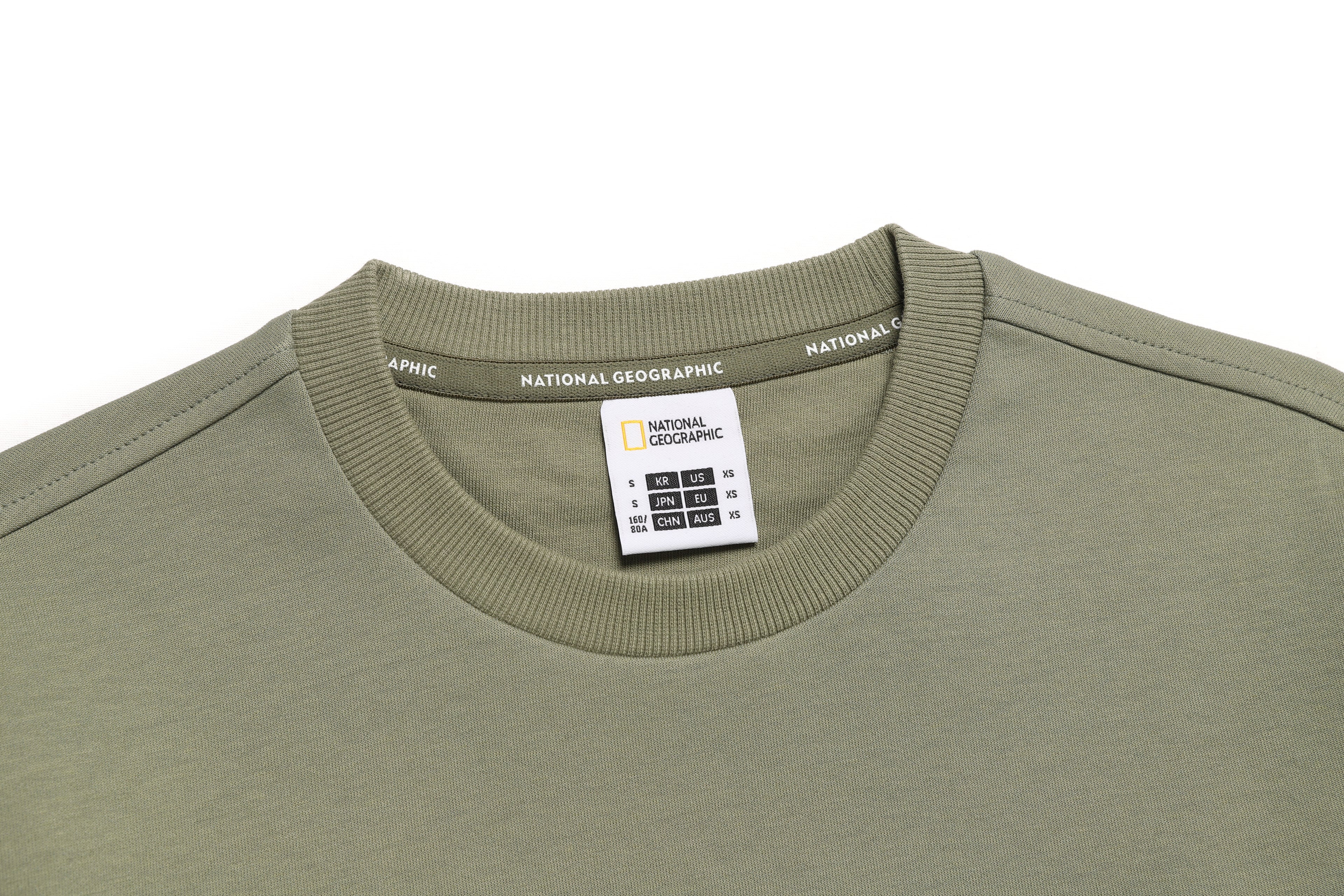 Unisex Folhas Small Logo Sweatshirt- Lichen Khaki