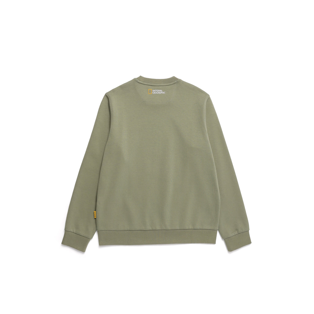 Unisex Folhas Small Logo Sweatshirt- Lichen Khaki