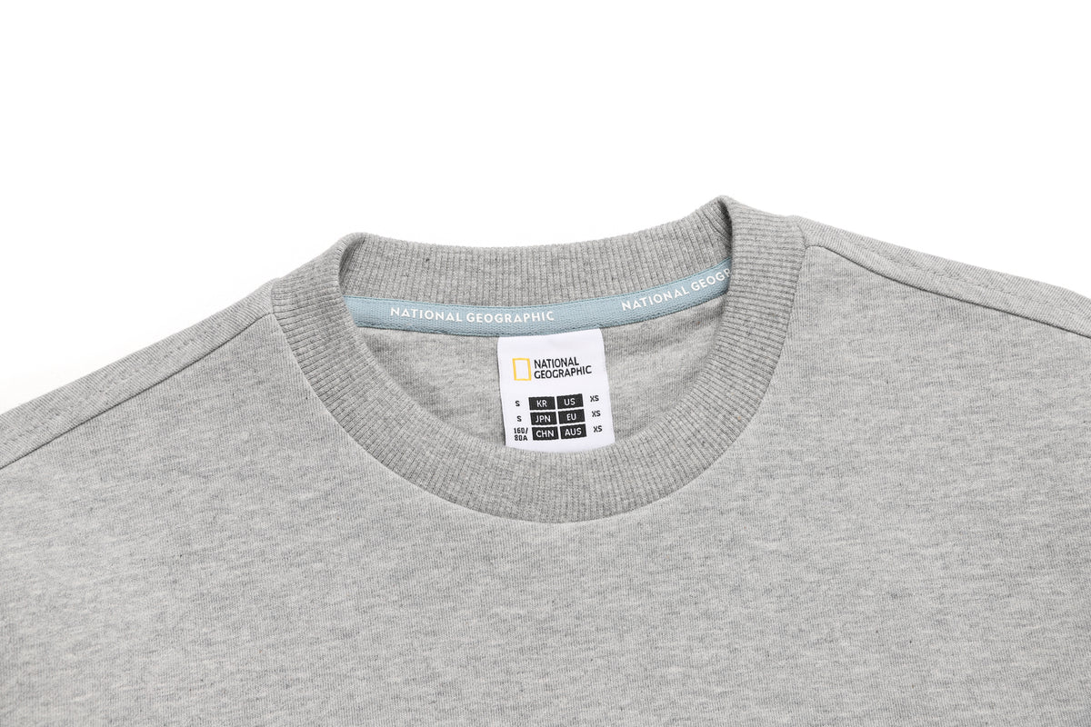 Unisex Folhas Small Logo Sweatshirt- M/Grey