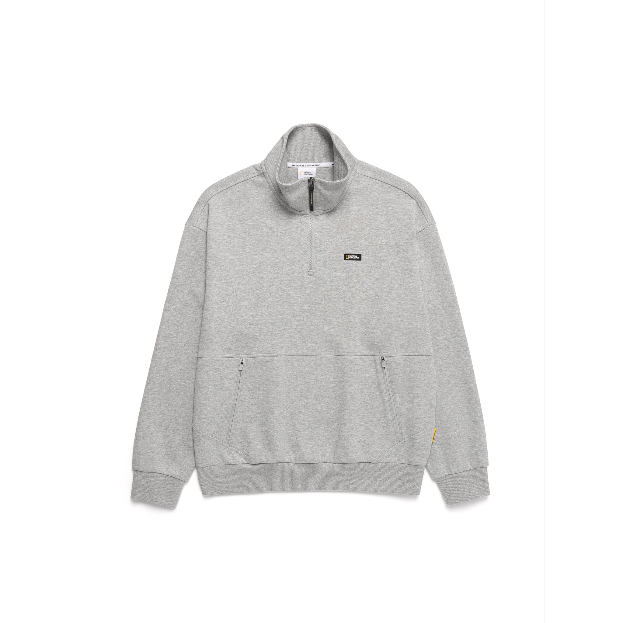 UNISEX PINTAIL HALF-ZIP SWEATSHIRT- M/GREY