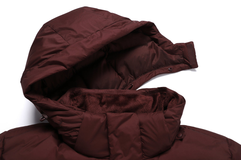 Unisex [Pertex] Oberon Detachable Hood Goose Down Jacket- Wine