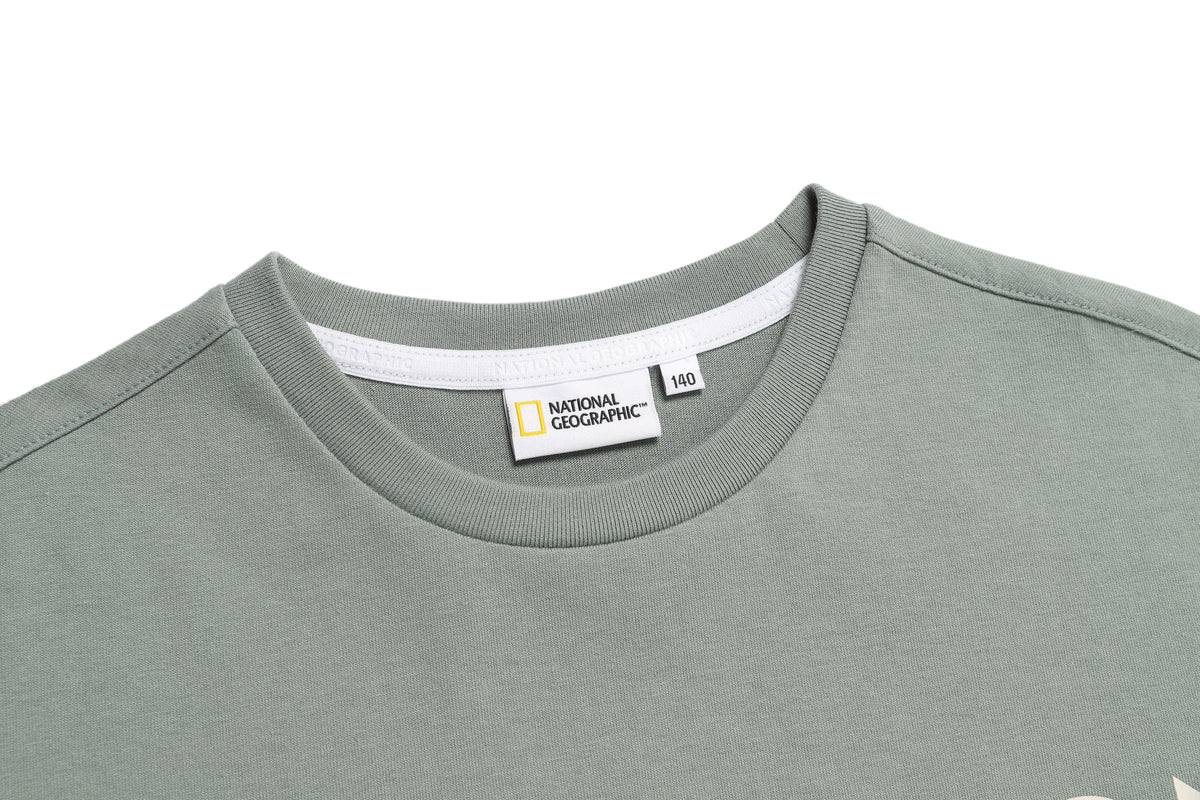 Kids Graphic Layered Short Sleeved T-Shirt- G/ Khaki