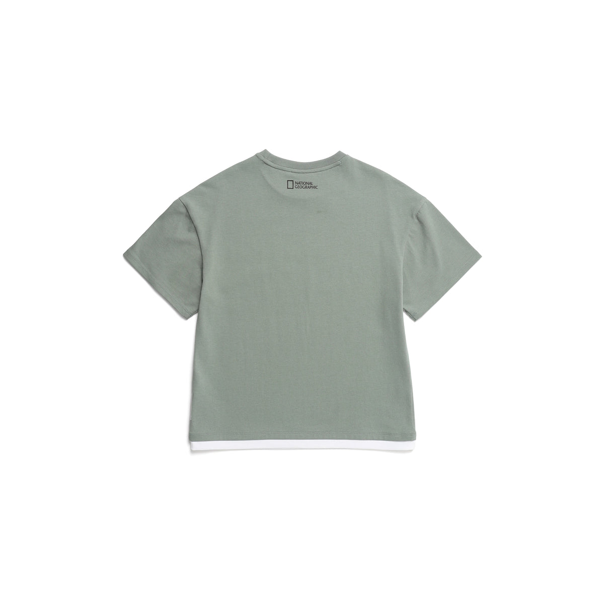Kids Graphic Layered Short Sleeved T-Shirt- G/ Khaki