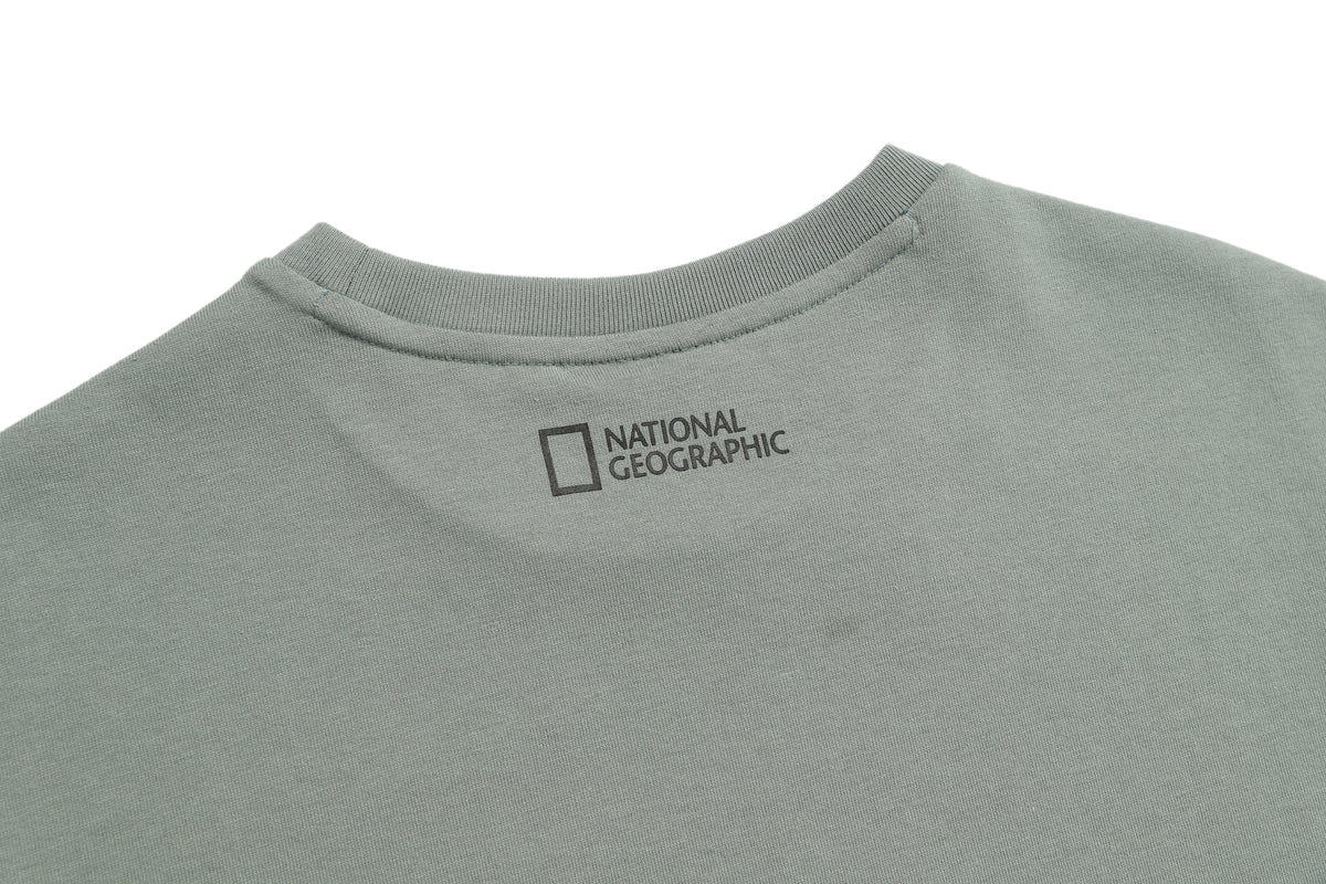 Kids Graphic Layered Short Sleeved T-Shirt- G/ Khaki