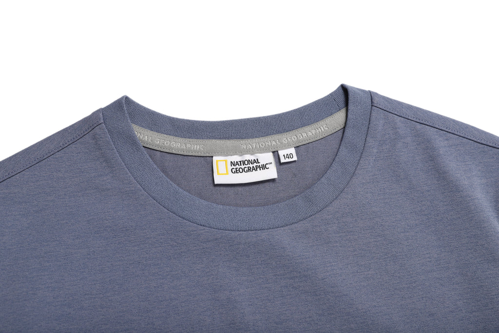 Kids T-Shirt With Logo- Gray Blue