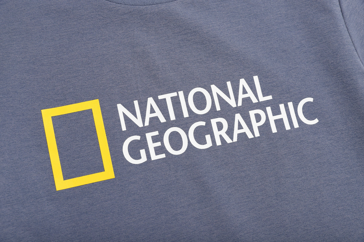 Kids T-Shirt With Logo- Gray Blue