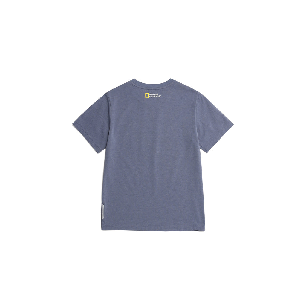 Kids T-Shirt With Logo- Gray Blue