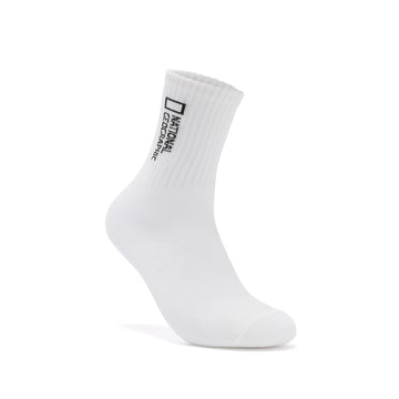 UNISEX 3 PACK CREW SOCKS- WHITE