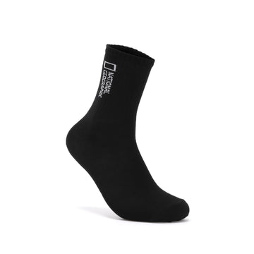 UNISEX 3 PACK CREW SOCKS- BLACK