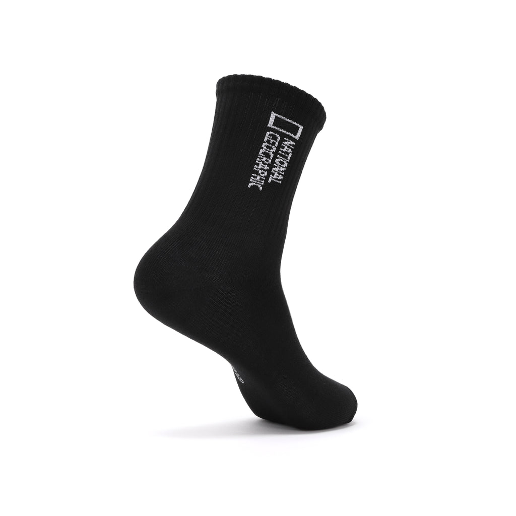 Unisex 3 Pack Crew Socks- Black