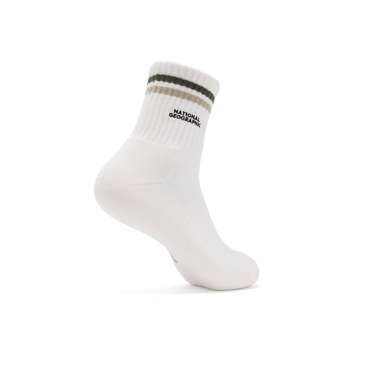 Unisex Stripe Middle Socks- Beige