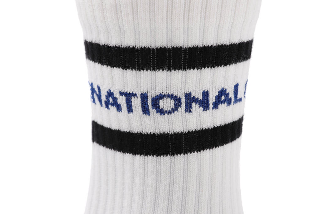 Unisex Stripe Crew Socks- Black