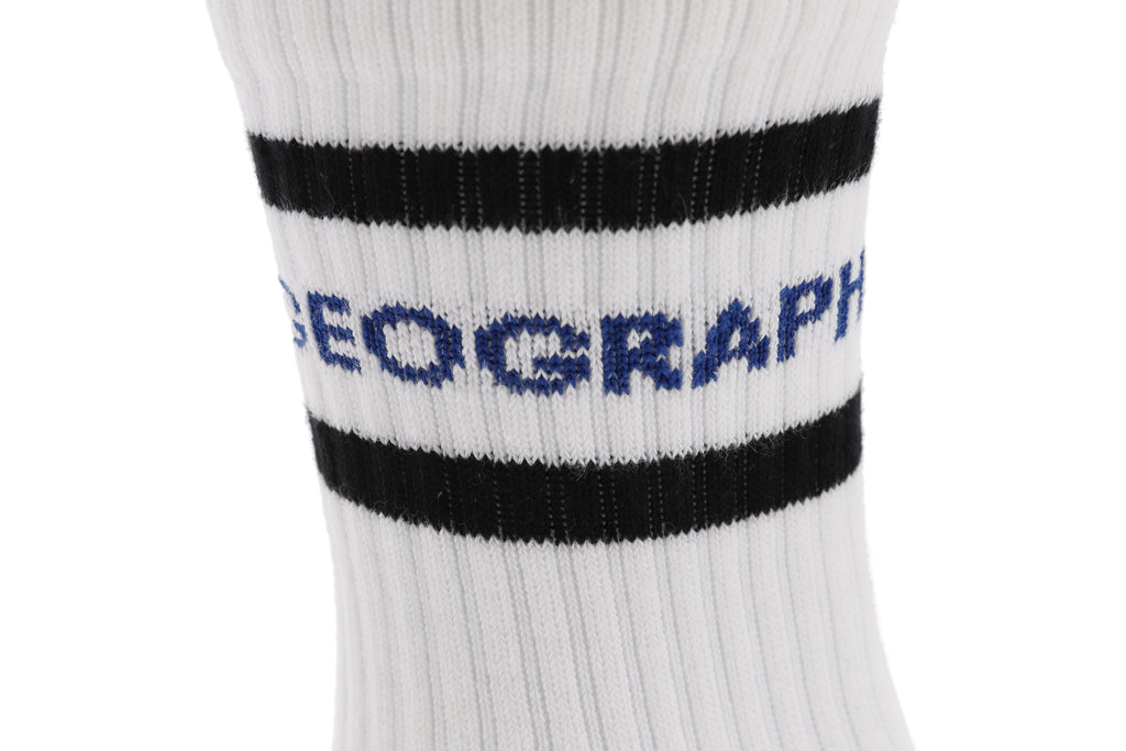 Unisex Stripe Crew Socks- Black