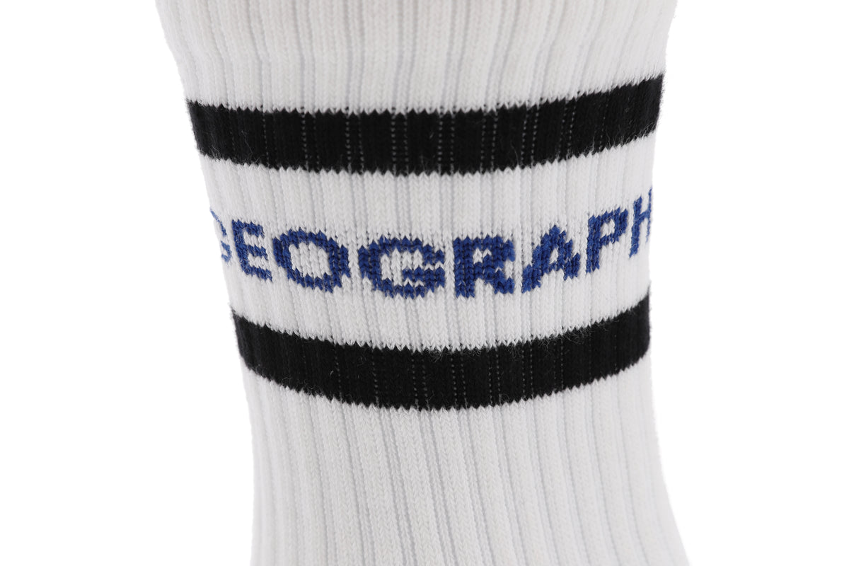 Unisex Stripe Crew Socks- Black