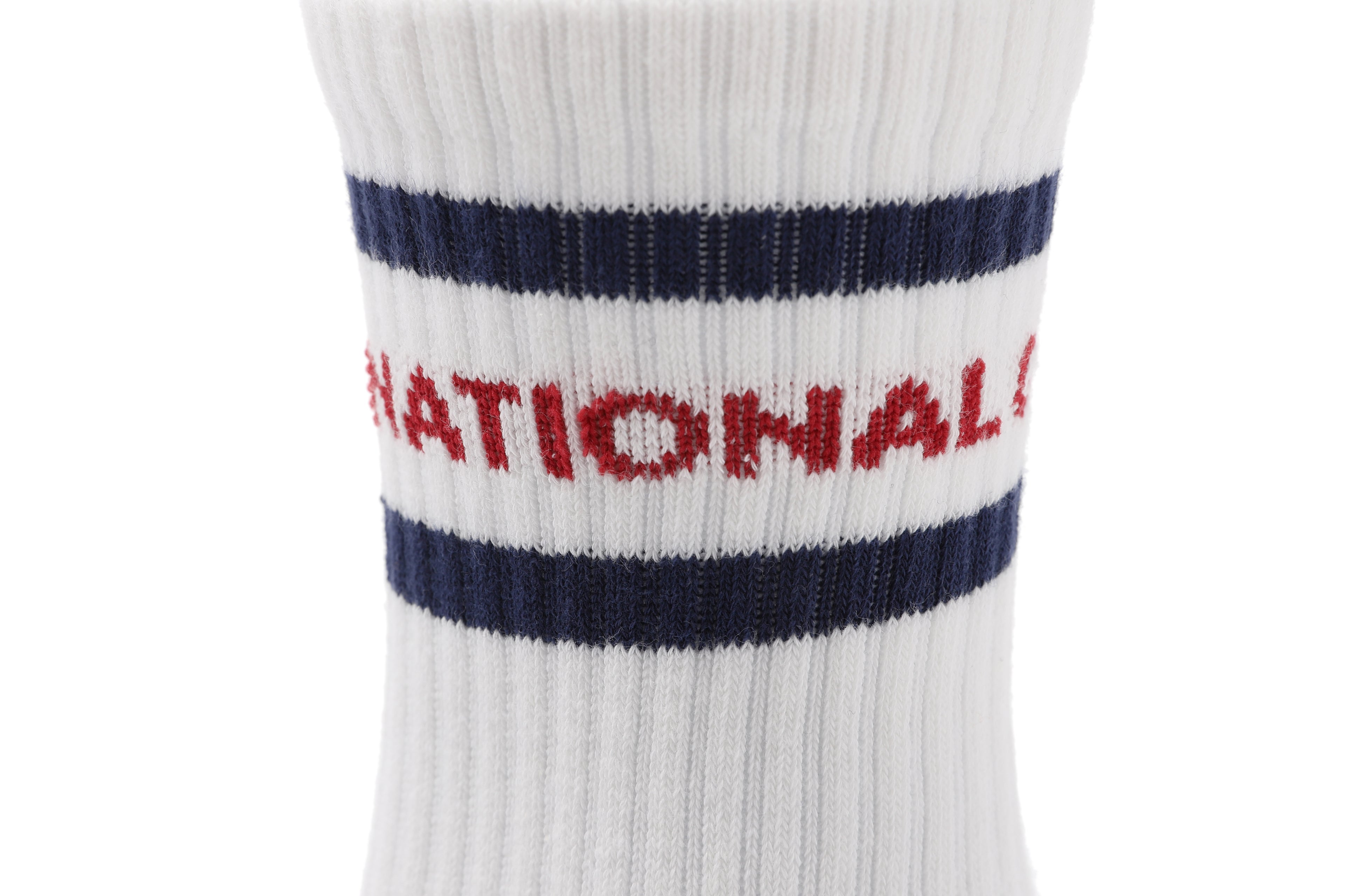 Unisex Stripe Crew Socks- Navy