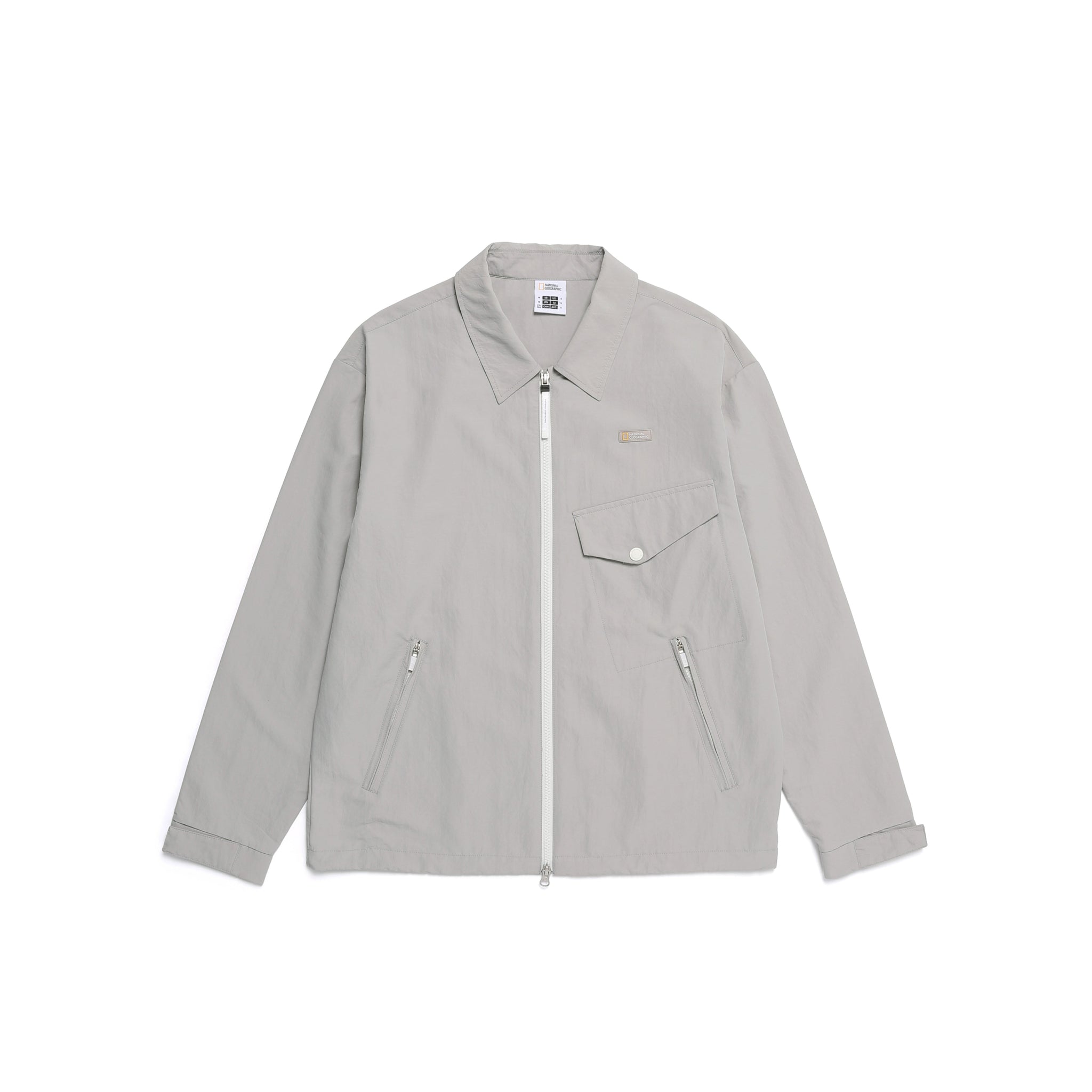 UNISEX OUT POCKET SEMI-OVER FIT ZIP-UP SHIRKET MOURNING GREY