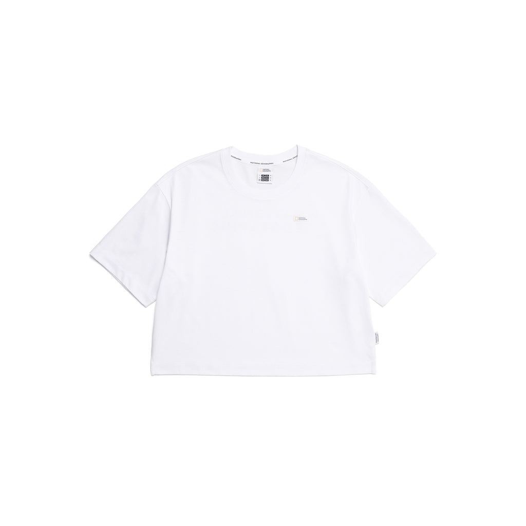 Women'S Semi-Crop Regen Ss T-Shirt- Blue Grey