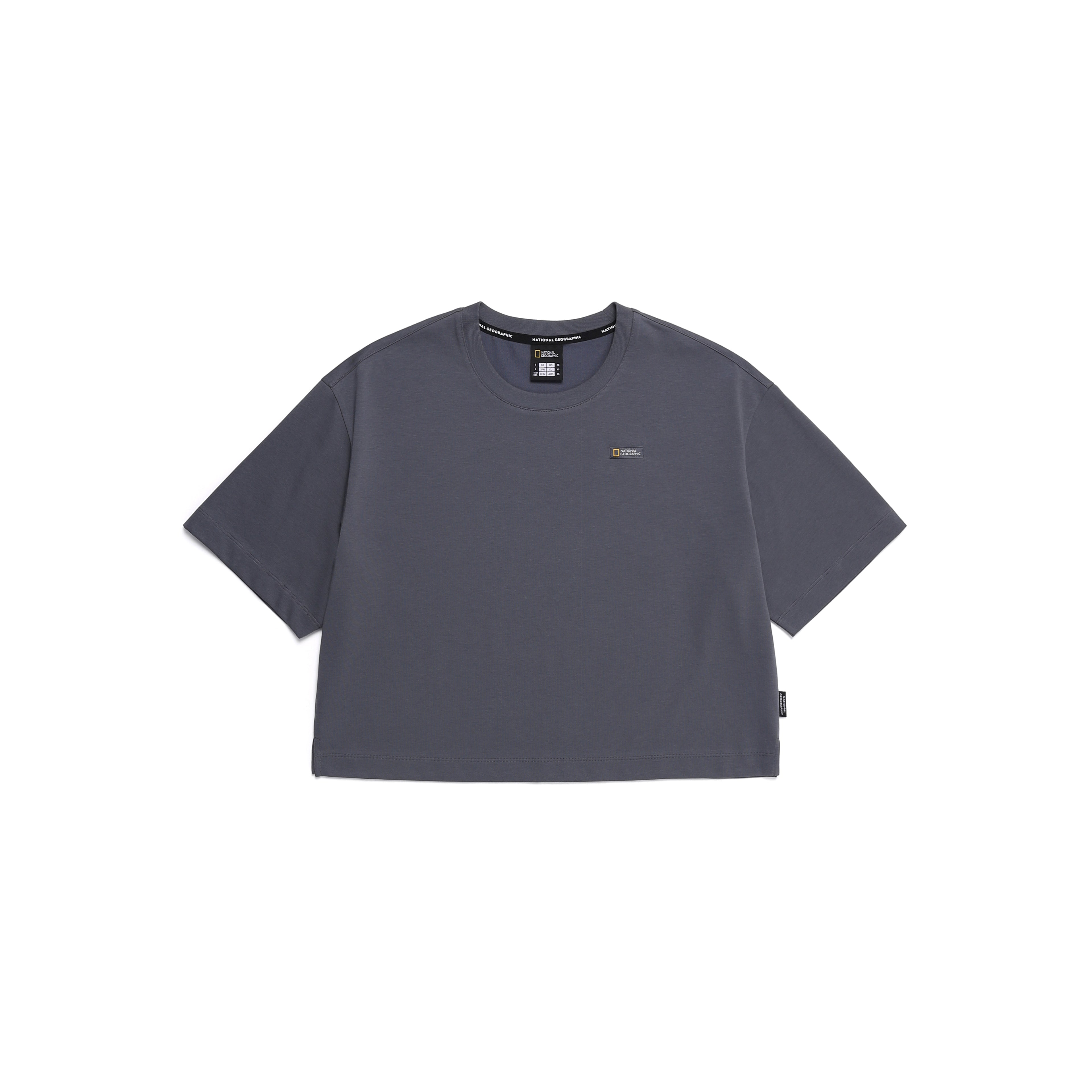 Women'S Semi-Crop Regen Ss T-Shirt- Blue Grey