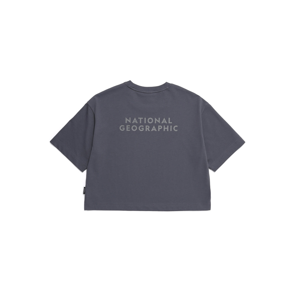 Women'S Semi-Crop Regen Ss T-Shirt- Blue Grey