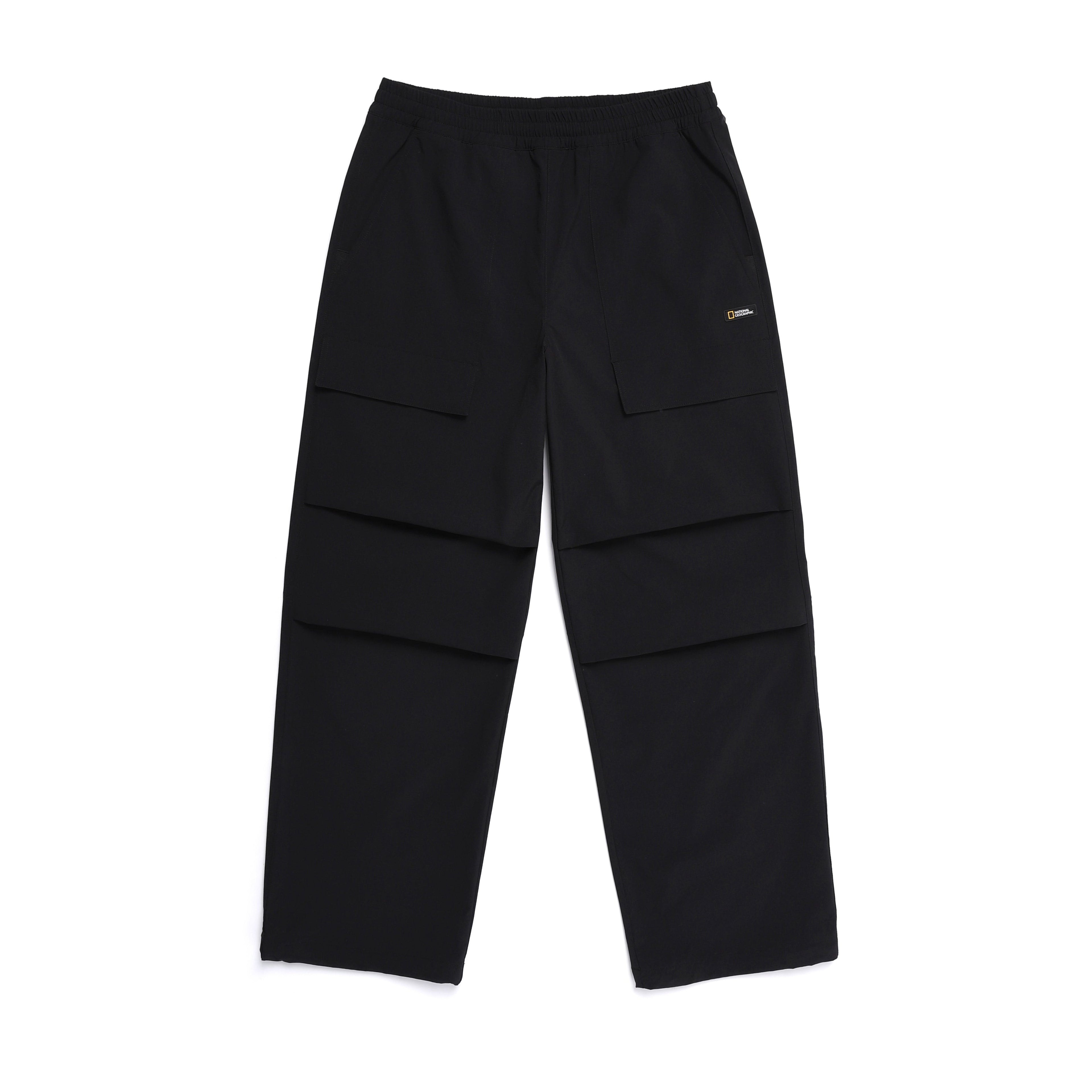 Unisex Parachute Wide Fit Pants- Carbon Black