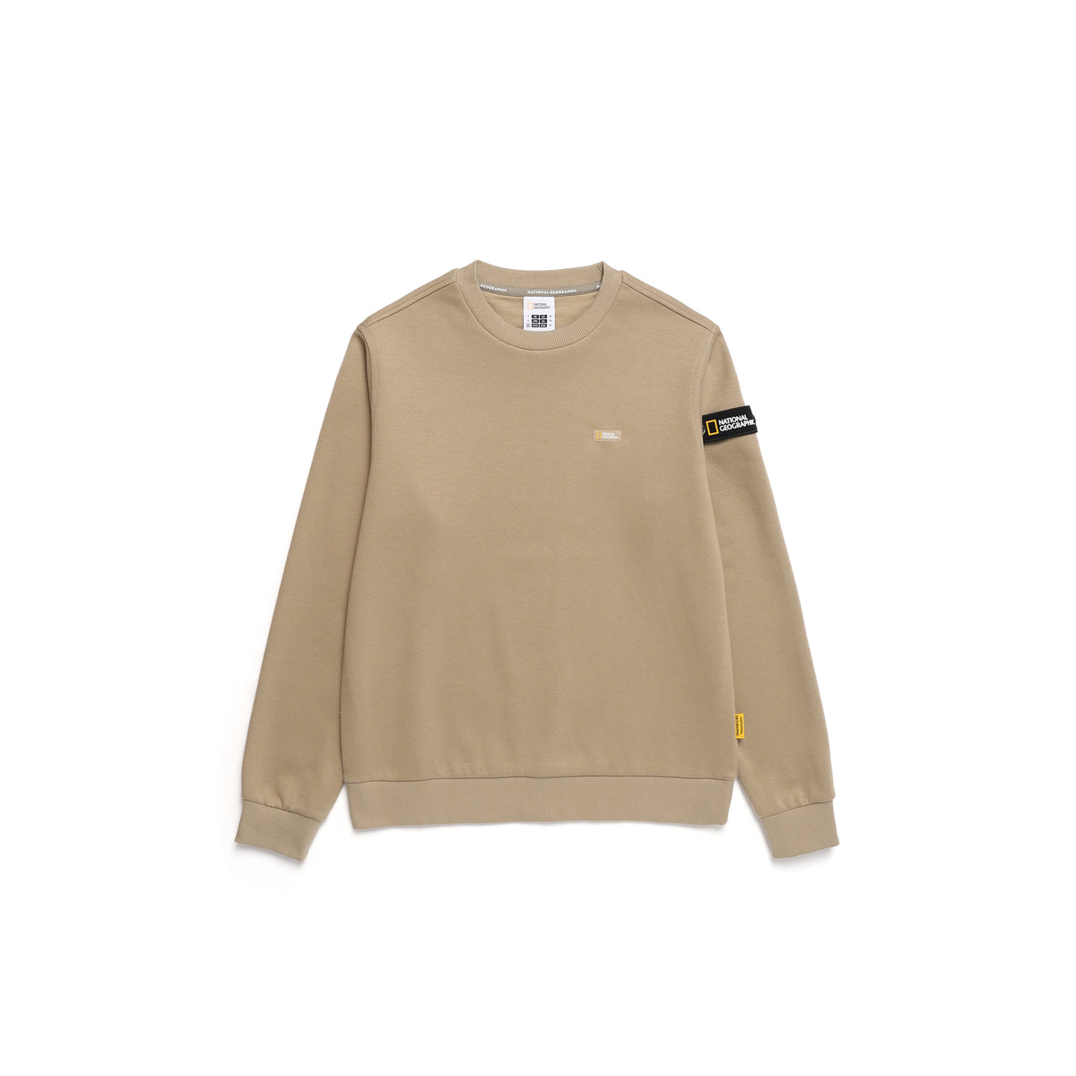 Unisex Plicata Small Logo Sweatshirt- D/Beige